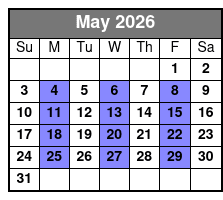 Comedy Bash Dinner Show May Schedule