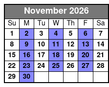 Comedy Bash Dinner Show November Schedule