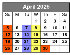 Spirit of America  April Schedule
