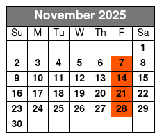 Ray On My Mind November Schedule