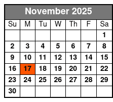 3 Heath Brothers November Schedule