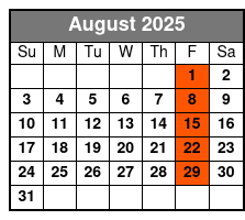 The Pink Floyd Experience August Schedule