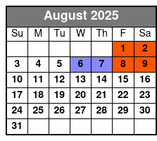 The Lion, The Witch, and The Wardrobe Standard Seating August Schedule