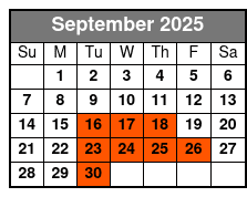 Freedom Journey Experience September Schedule