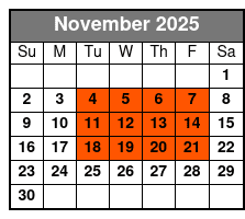Freedom Journey Experience November Schedule