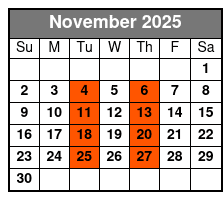 John Denver Songbook November Schedule