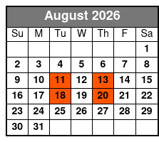 Back In Time A Journey Through the Decades  August Schedule