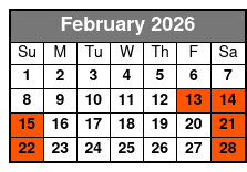 Pure Magic Featuring Brett Daniels February Schedule