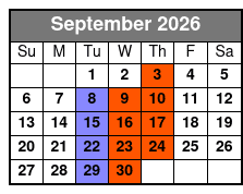 Elvis Tribute Show Featuring Jerry Presley September Schedule