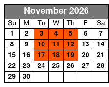 Elvis Tribute Show Featuring Jerry Presley November Schedule