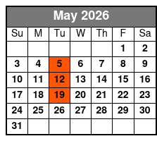 Elvis' Madison Square Garden Show  May Schedule