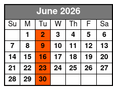 Elvis' Madison Square Garden Show  June Schedule
