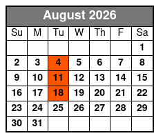 Elvis' Madison Square Garden Show  August Schedule