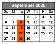 Elvis' Madison Square Garden Show  September Schedule