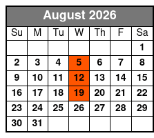 Elvis' Last Concert Show August Schedule
