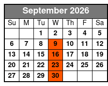 Elvis' Last Concert Show September Schedule