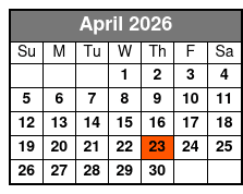 Elvis Aloha from Hawaii Show  April Schedule