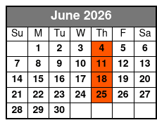 Elvis Aloha from Hawaii Show  June Schedule