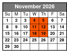Christmas With Elvis  November Schedule