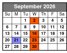 Carpenters Once More September Schedule