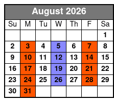 Baldknobbers Jamboree Show   August Schedule