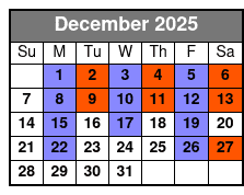 SIX Christmas Show December Schedule