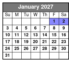 SIX Christmas Show  January Schedule