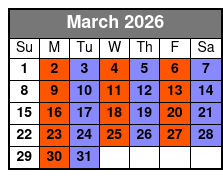 SIX Preferred Seating March Schedule