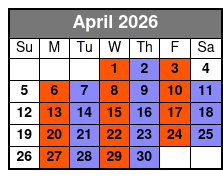 SIX Preferred Seating April Schedule