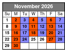 SIX Branson November Schedule