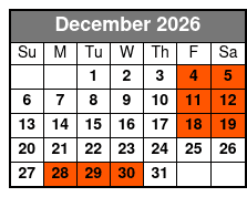 The Magic of Taylor Reed Christmas Dinner Show  December Schedule