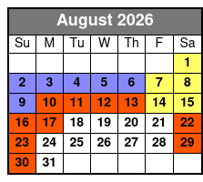 1 Day Silver Dollar City & 1 Day White Water 2 Park Ticket August Schedule