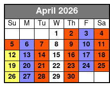 Legends in Concert Preferred Seating April Schedule