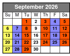 Legends in Concert Preferred Seating September Schedule