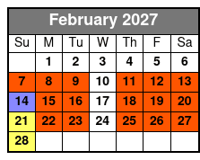 Legends in Concert Preferred Seating February Schedule