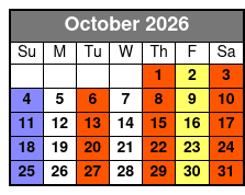 Legends in Concert VIP Box Seating October Schedule