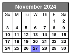 Man in Black Standard Seating November Schedule