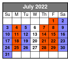 Legends in Concert Standard Seating July Schedule