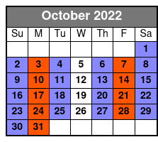 Legends in Concert Standard Seating October Schedule