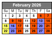 Legends in Concert Standard Seating February Schedule