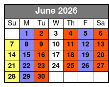 Legends in Concert Standard Seating June Schedule