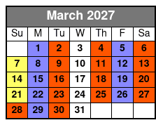 Legends in Concert Standard Seating March Schedule