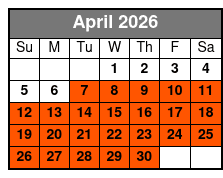 5 - 6 Minute Helicopter Flight  April Schedule