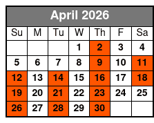 #1 Hits of the 60's Branson April Schedule