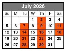 #1 Hits of the 60's Branson July Schedule