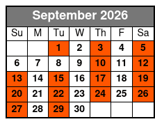 #1 Hits of the 60's Branson September Schedule