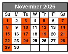 #1 Hits of the 60's Branson November Schedule