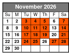 Hamners' Unbelievable Family Variety Christmas Show November Schedule