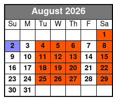 Hamners' Unbelievable Magic Variety Show August Schedule