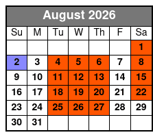 Hamners' Unbelievable Magic Variety Show August Schedule